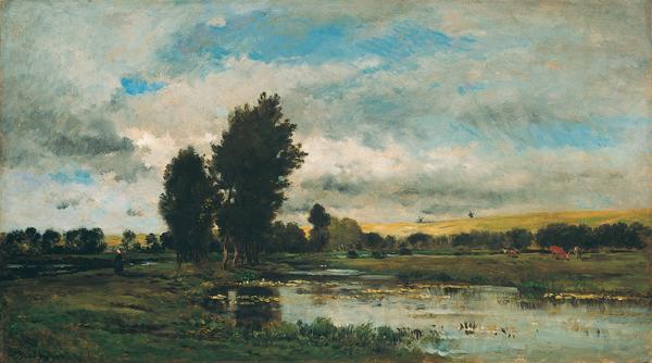 Charles Francois Daubigny French River Scene Norge oil painting art